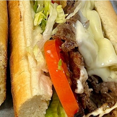 Steak Hoagie Sandwich.