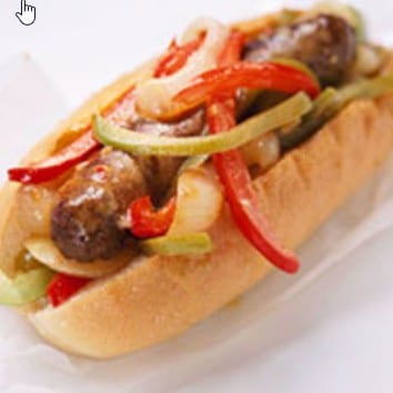 Sausage Peppers & Onions Sandwich.