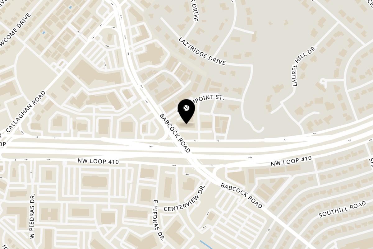 Map showing the location of Capo's Pizzeria Loop 410 on 4263 Northwest Loop 410 in San Antonio